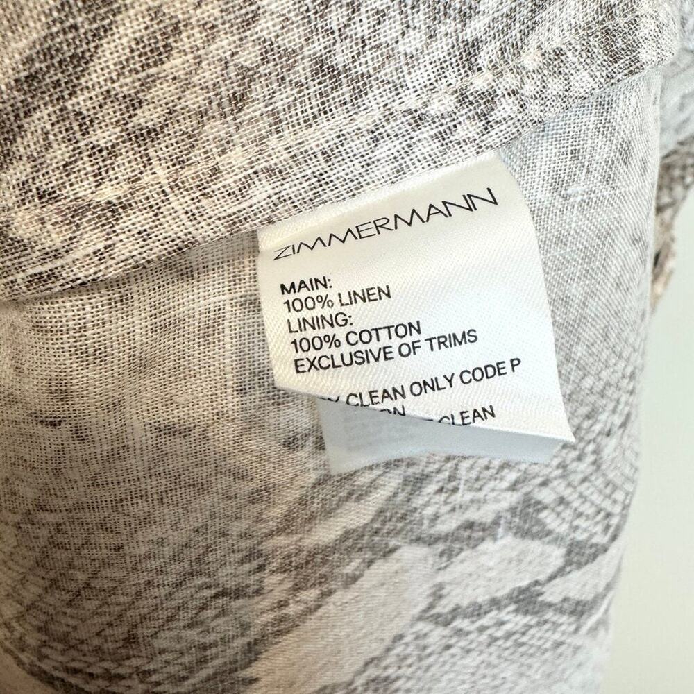 ZIMMERMANN Bellitude Scarf Tie Sleeveless Snakeskin Print Dress 2 NEW Cutout Tan - Picture 6 of 8